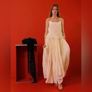 Boho beachy crochet ruffle camisole S